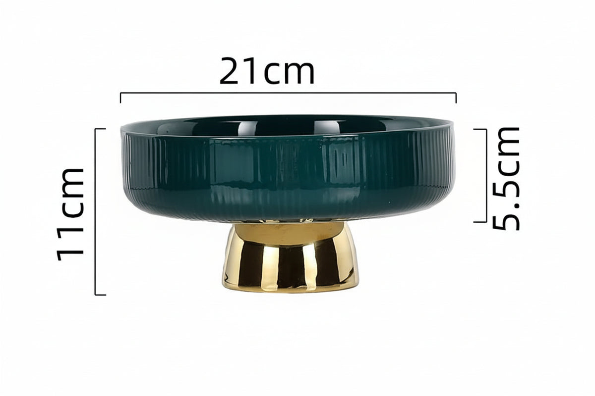 Green pedestal fruit bowl contemporary tableware