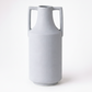 Grey double handle ceramic vase retro amphora decor