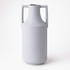 Grey double handle ceramic vase retro amphora decor