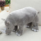 Grey rhinoceros plush toy product detail view 2
