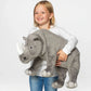 Grey rhinoceros plush toy product detail view 3