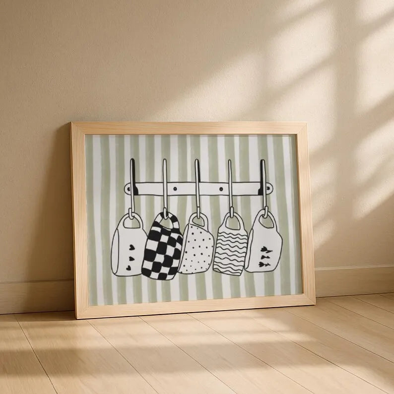 Hanging Handbag cotton canvas wall art shown in product image 2