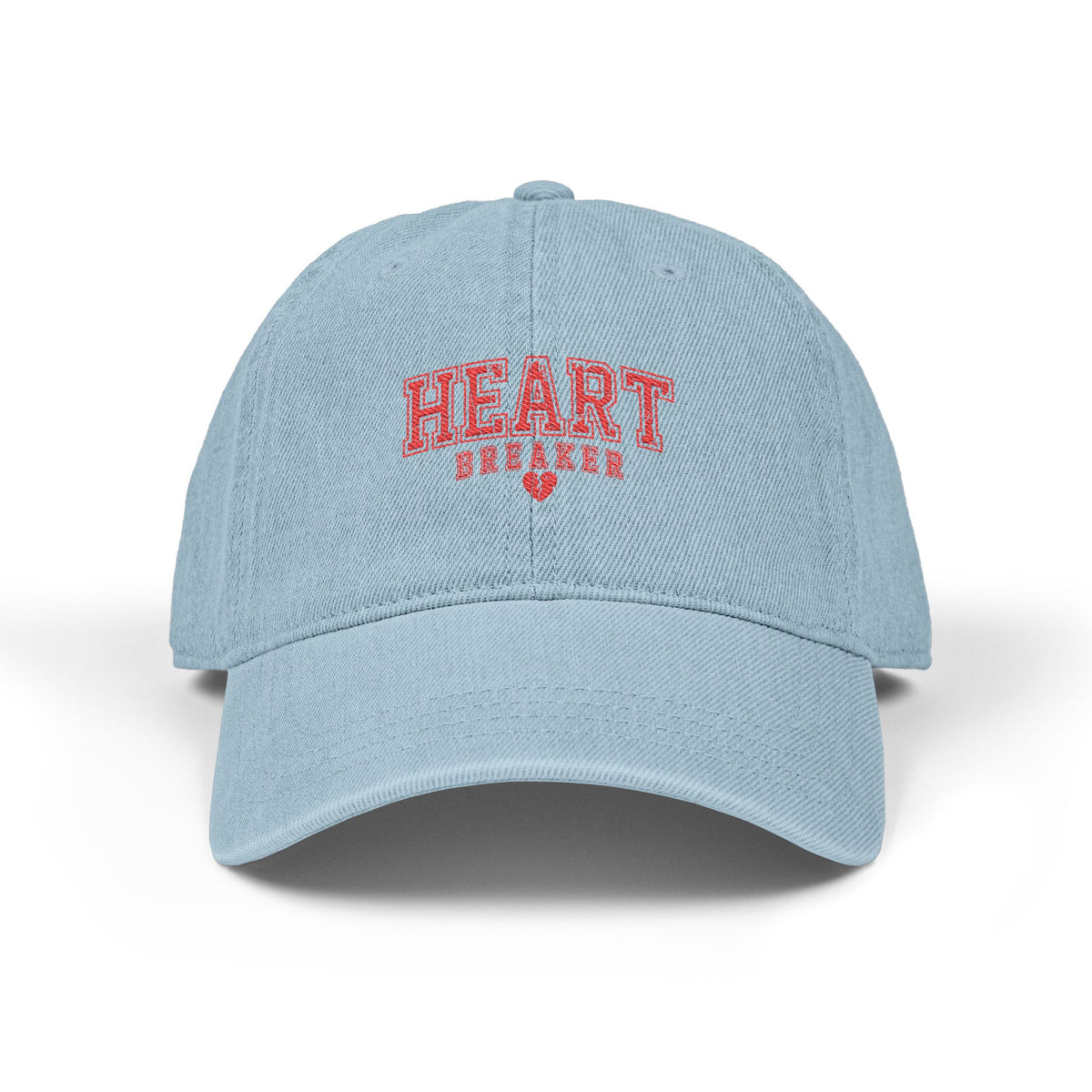 Heart Breaker Denim Hat Cute Embroidered Cap Gift For Girlfriend Trendy Dad Hat Romantic Streetwear