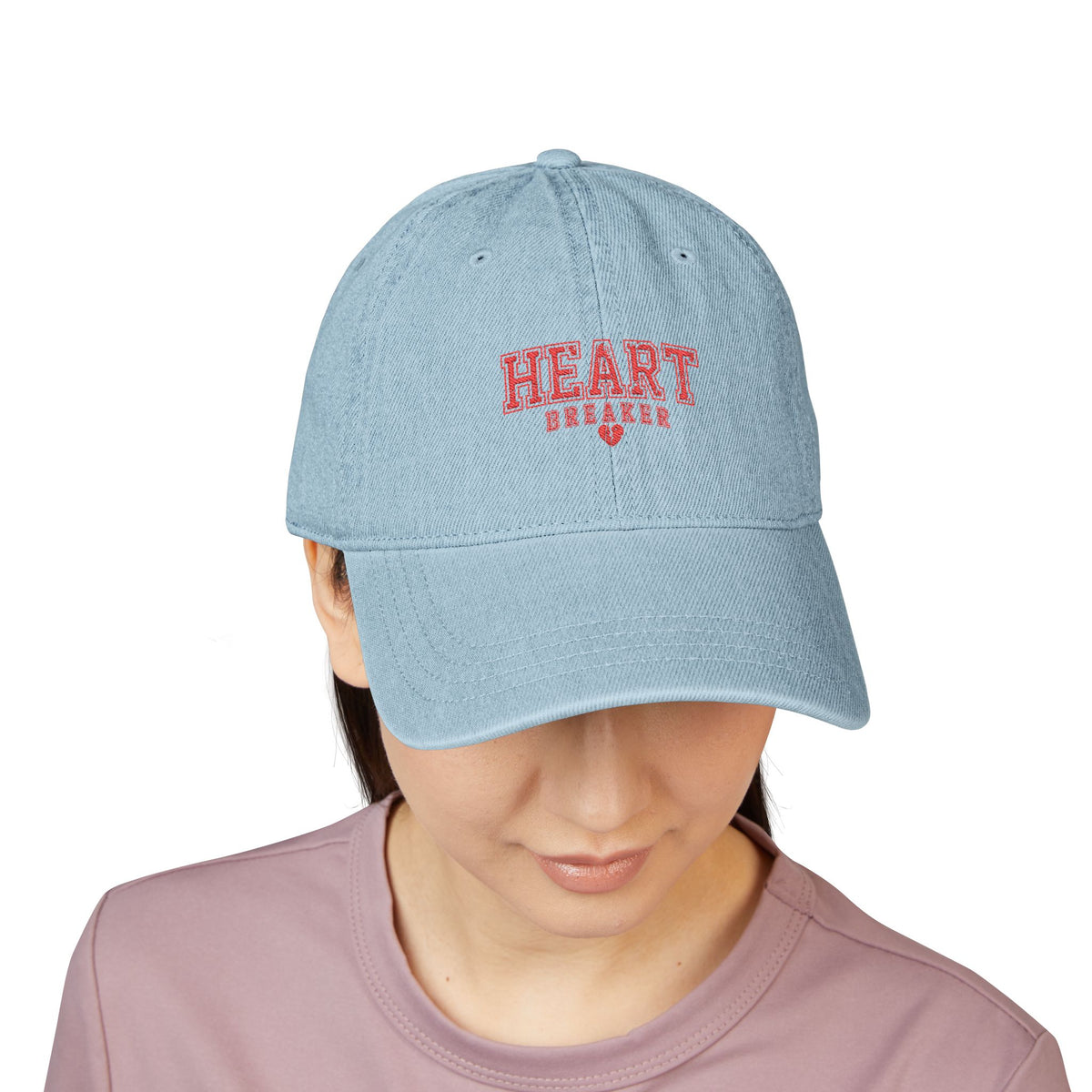 Heart Breaker Denim Hat Cute Embroidered Cap Gift For Girlfriend Trendy Dad Hat Romantic Streetwear – product image 4
