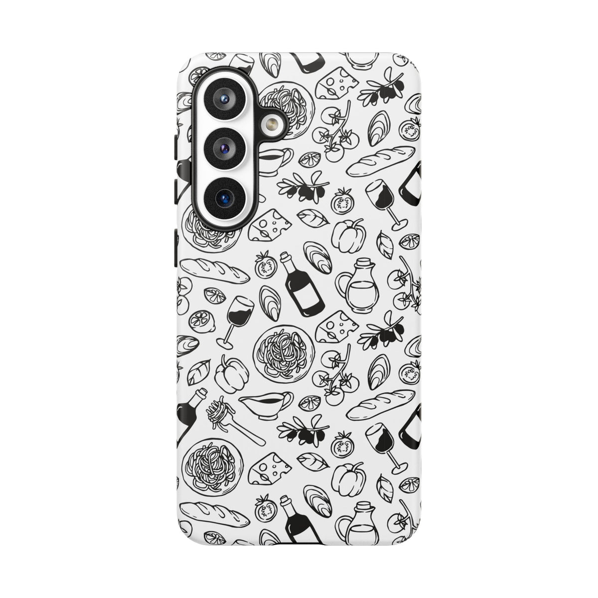 Italian Food Phone Case for Women Minimal Black White Cover Cute Pasta Lover Gift Chic European Style – product image 2