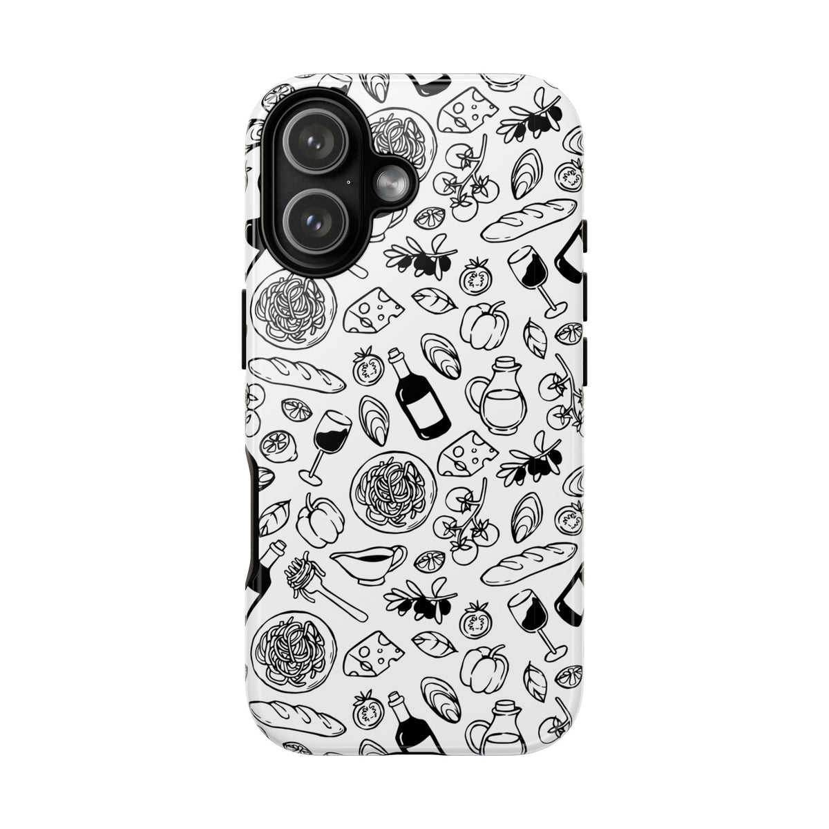 Italian Food Phone Case for Women Minimal Black White Cover Cute Pasta Lover Gift Chic European Style – product image 4