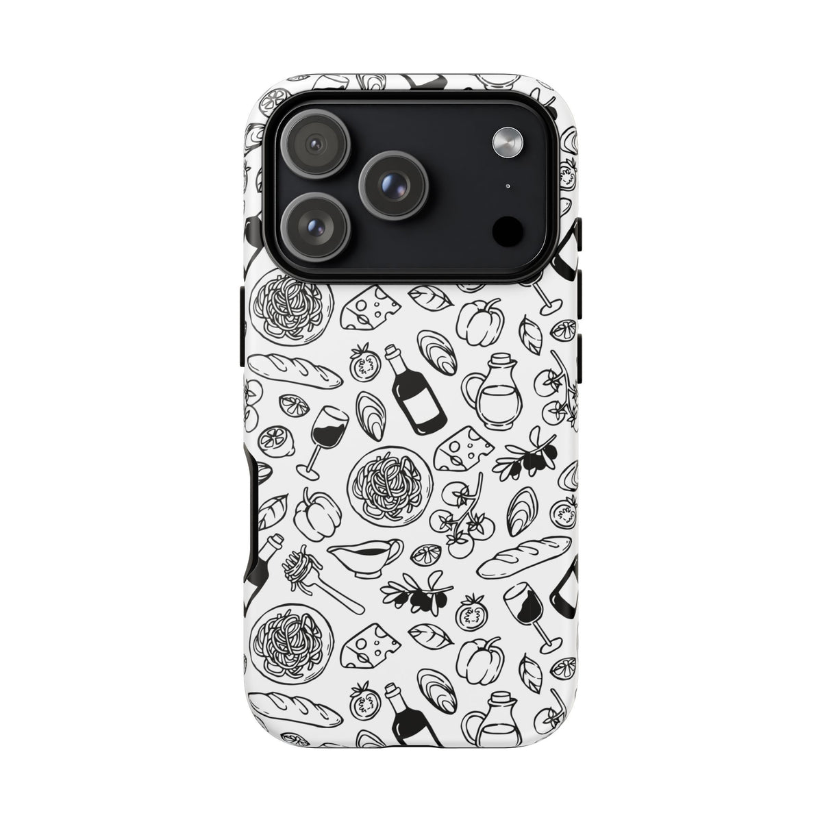 Italian Food Phone Case for Women Minimal Black White Cover Cute Pasta Lover Gift Chic European Style – product image 5