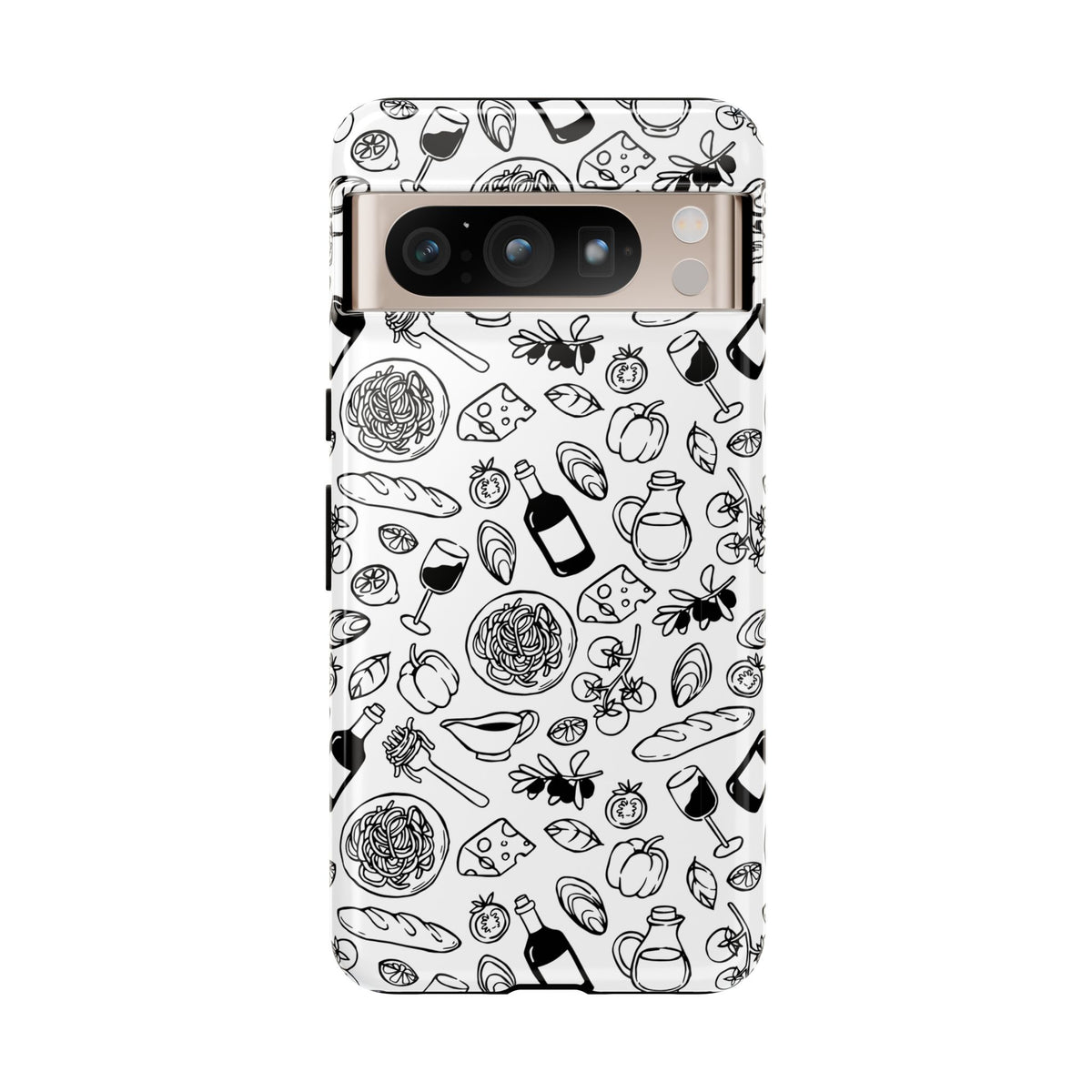 Italian Food Phone Case for Women Minimal Black White Cover Cute Pasta Lover Gift Chic European Style – product image 6