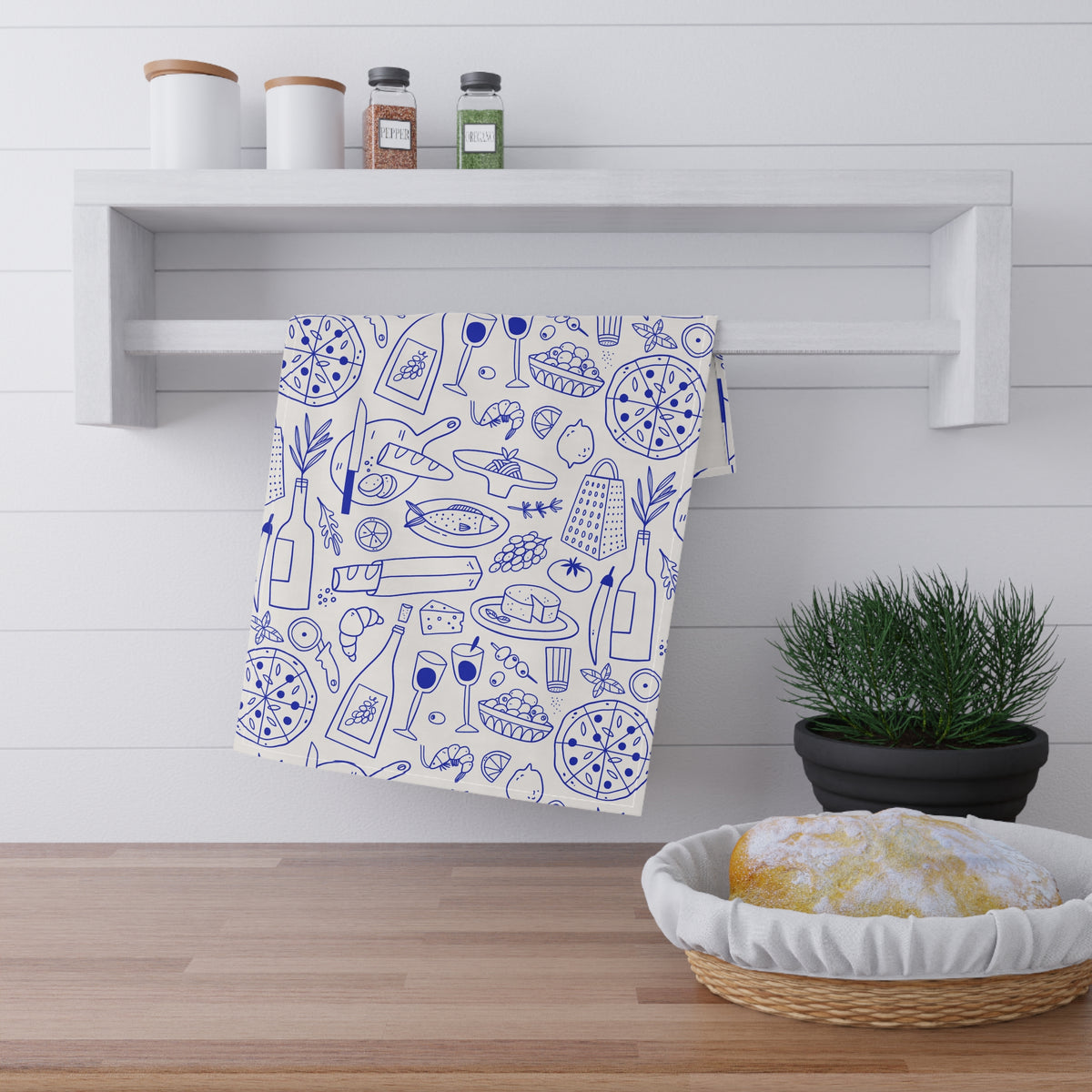 Italian Kitchen Towel For Foodie Gift For Chef Tea Towel Mediterranean Kitchen Decor Housewarming – product image 2