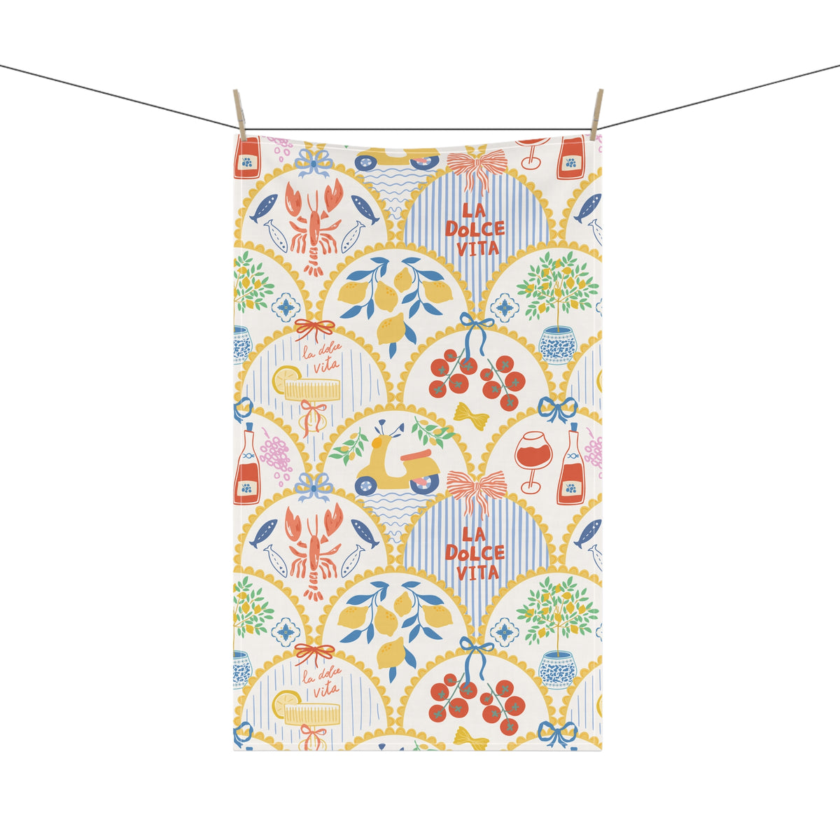 Italian Tea Towel For Mediterranean Kitchen Towel La Dolce Vita Decor Amalfi Coast Gift Housewarming