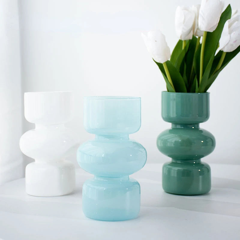 Jade glass vase minimalist tabletop decor