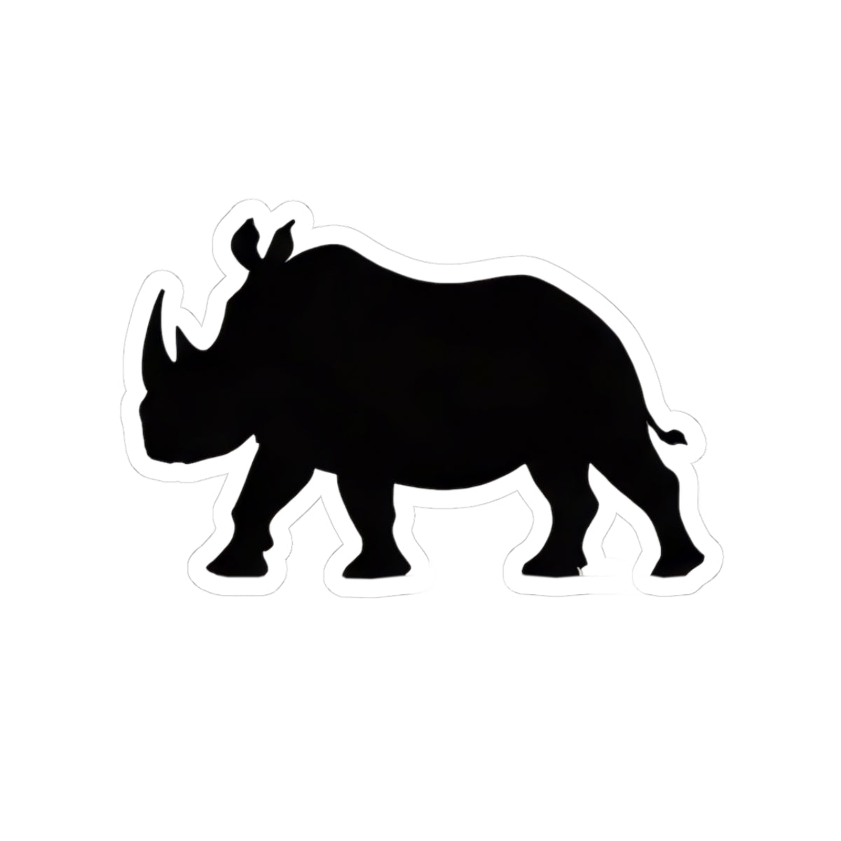 Black Rhino Silhouette Sticker | Kiss-Cut Sticker