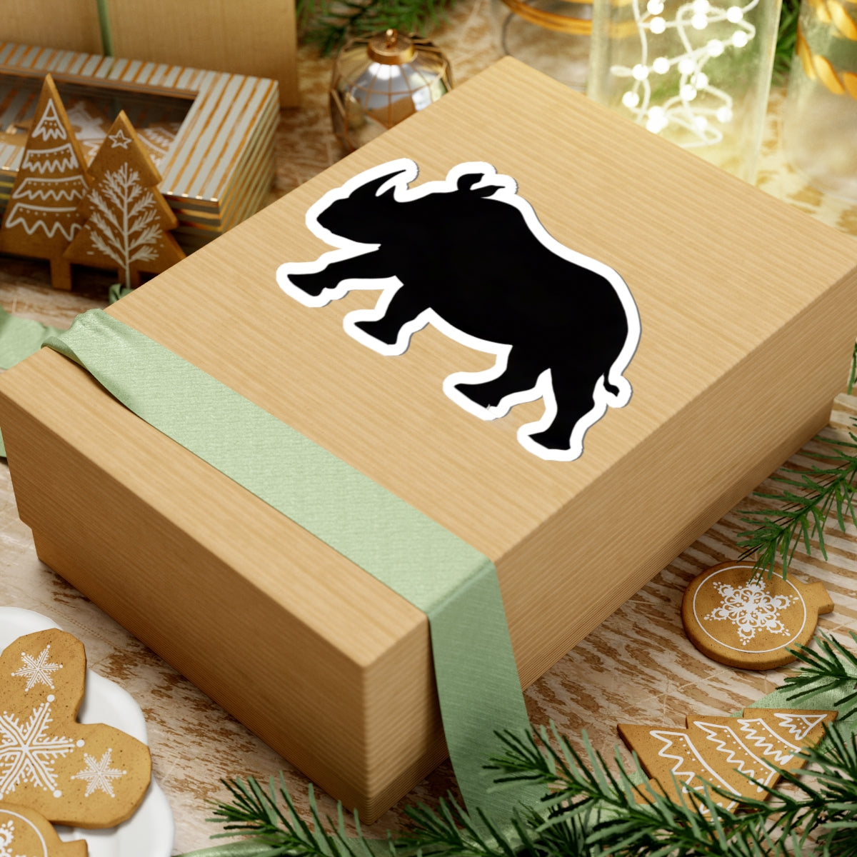 Black Rhino Silhouette Sticker | Kiss-Cut Sticker – product image 10