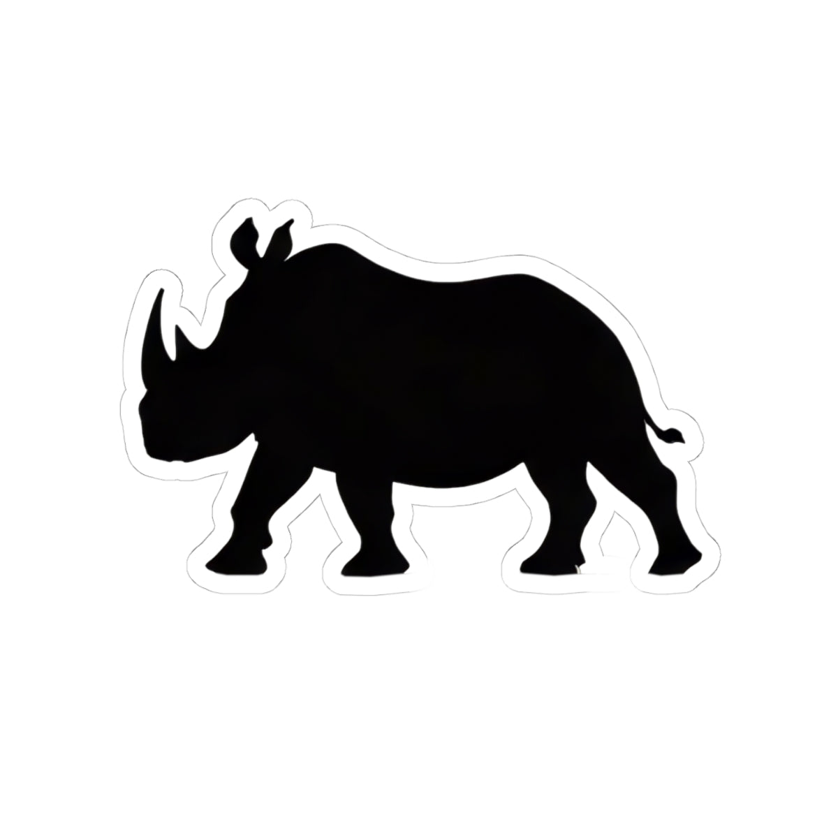 Black Rhino Silhouette Sticker | Kiss-Cut Sticker – product image 2