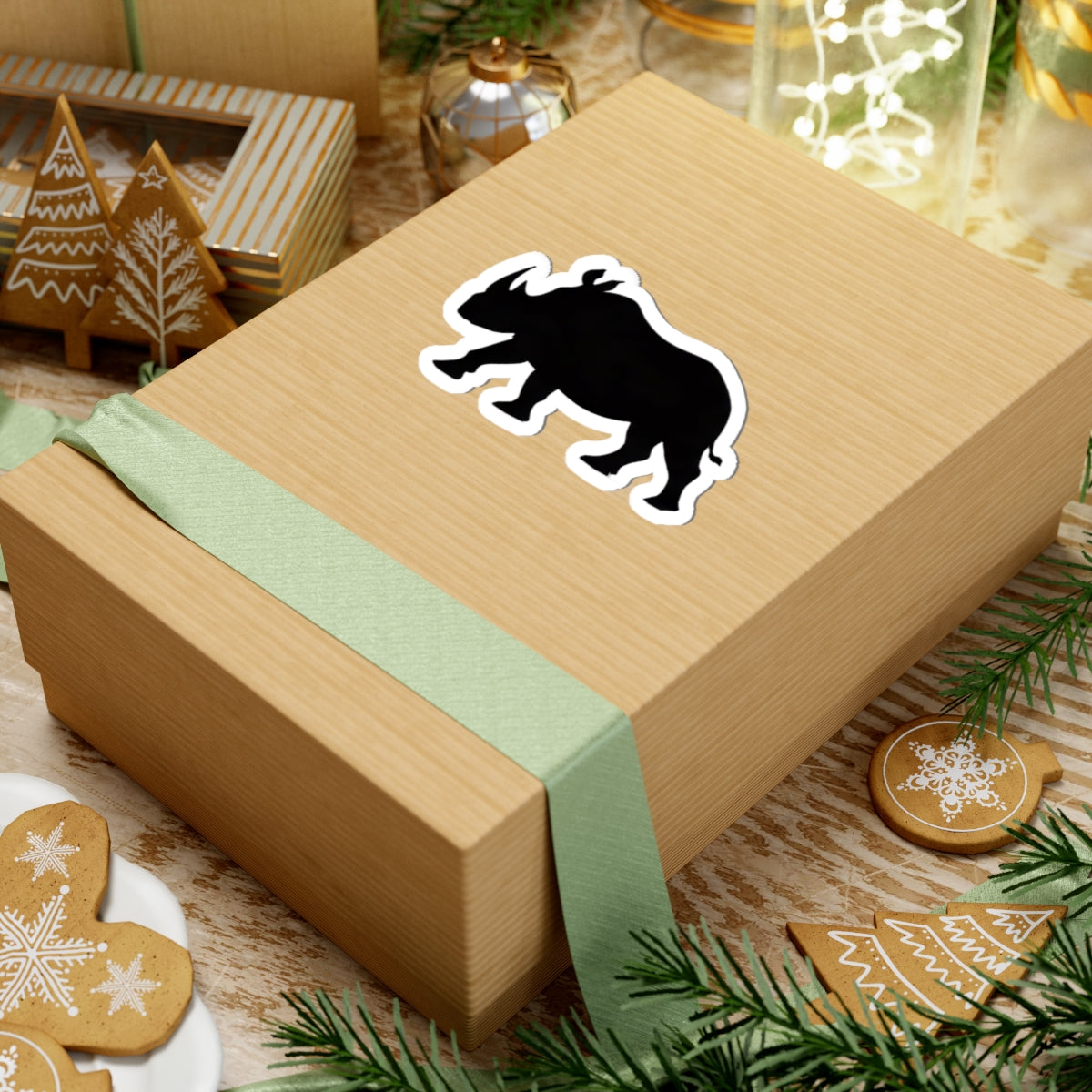 Black Rhino Silhouette Sticker | Kiss-Cut Sticker – product image 8