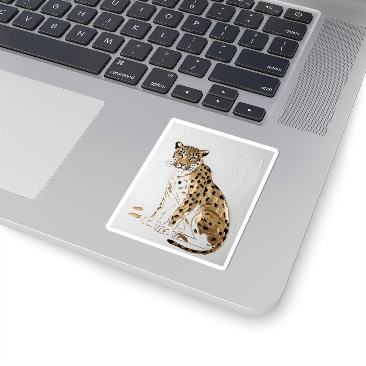 Sitting Leopard Kiss-Cut Stickers | Leopard Illustration Sticker Golden Jaguar Decal African Stickers – product image 5