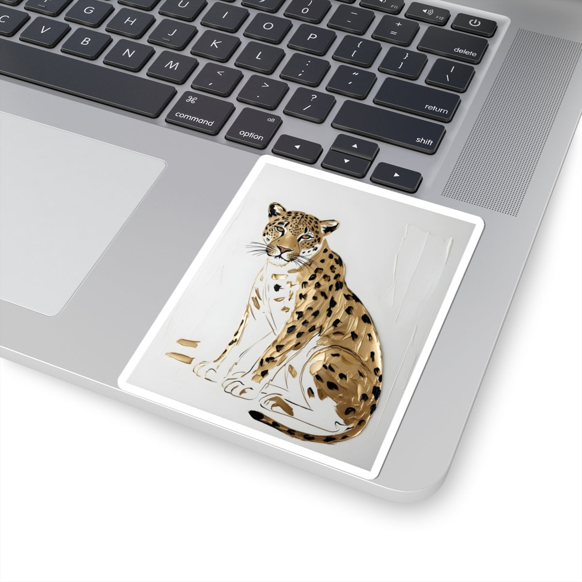 Sitting Leopard Kiss-Cut Stickers | Leopard Illustration Sticker Golden Jaguar Decal African Stickers – product image 7