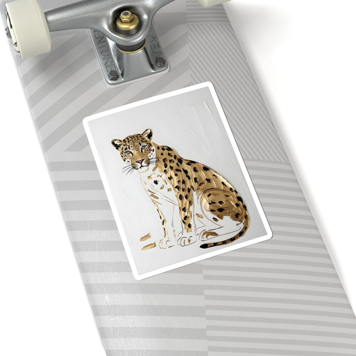 Sitting Leopard Kiss-Cut Stickers | Leopard Illustration Sticker Golden Jaguar Decal African Stickers – product image 9