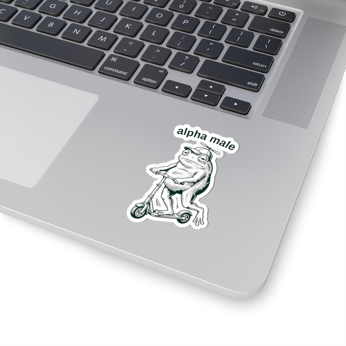 Funny Frog Sticker Gift For Dad Alpha Male Meme Decal Gift For Male Friend Cute Frog on Scooter – product image 5