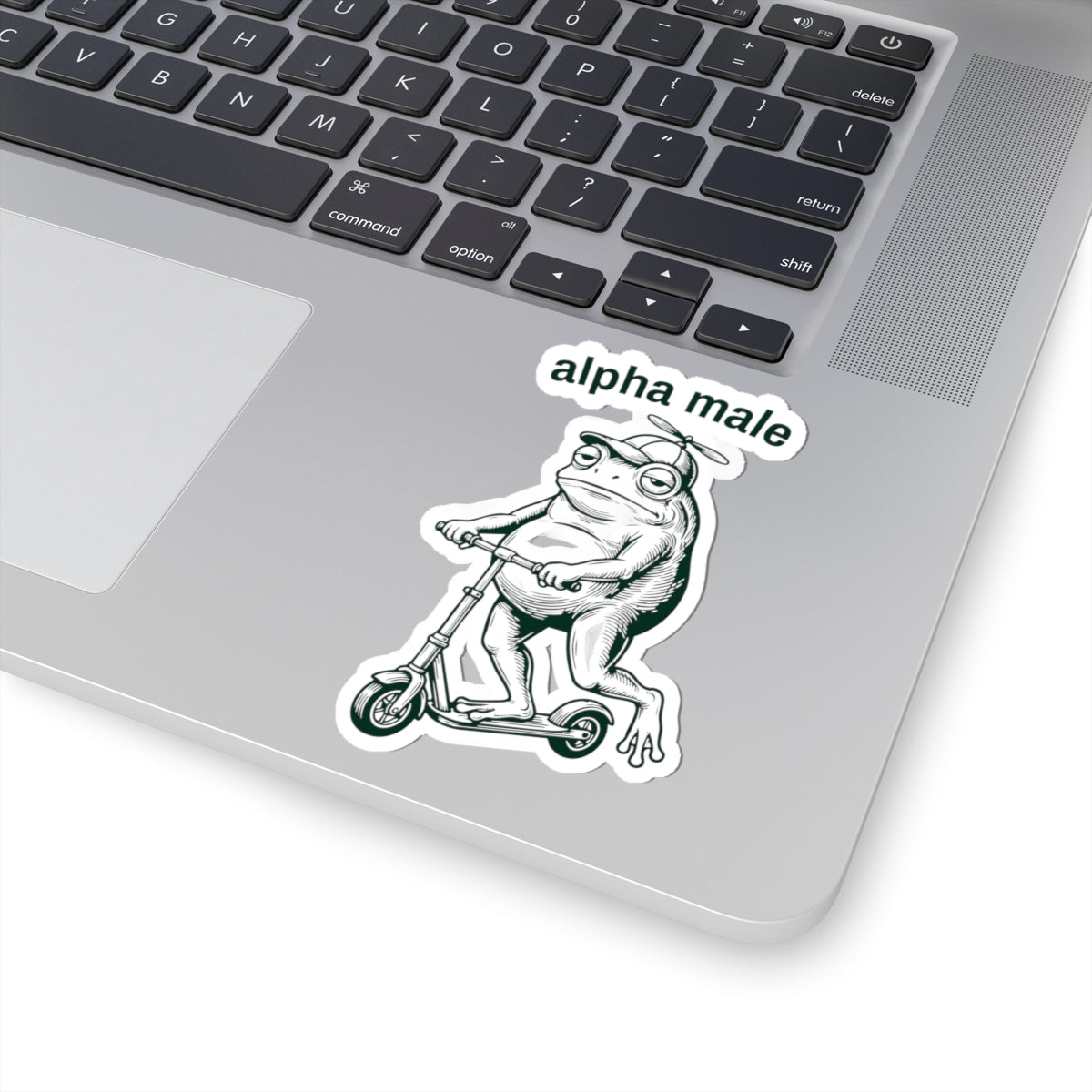 Funny Frog Sticker Gift For Dad Alpha Male Meme Decal Gift For Male Friend Cute Frog on Scooter – product image 7
