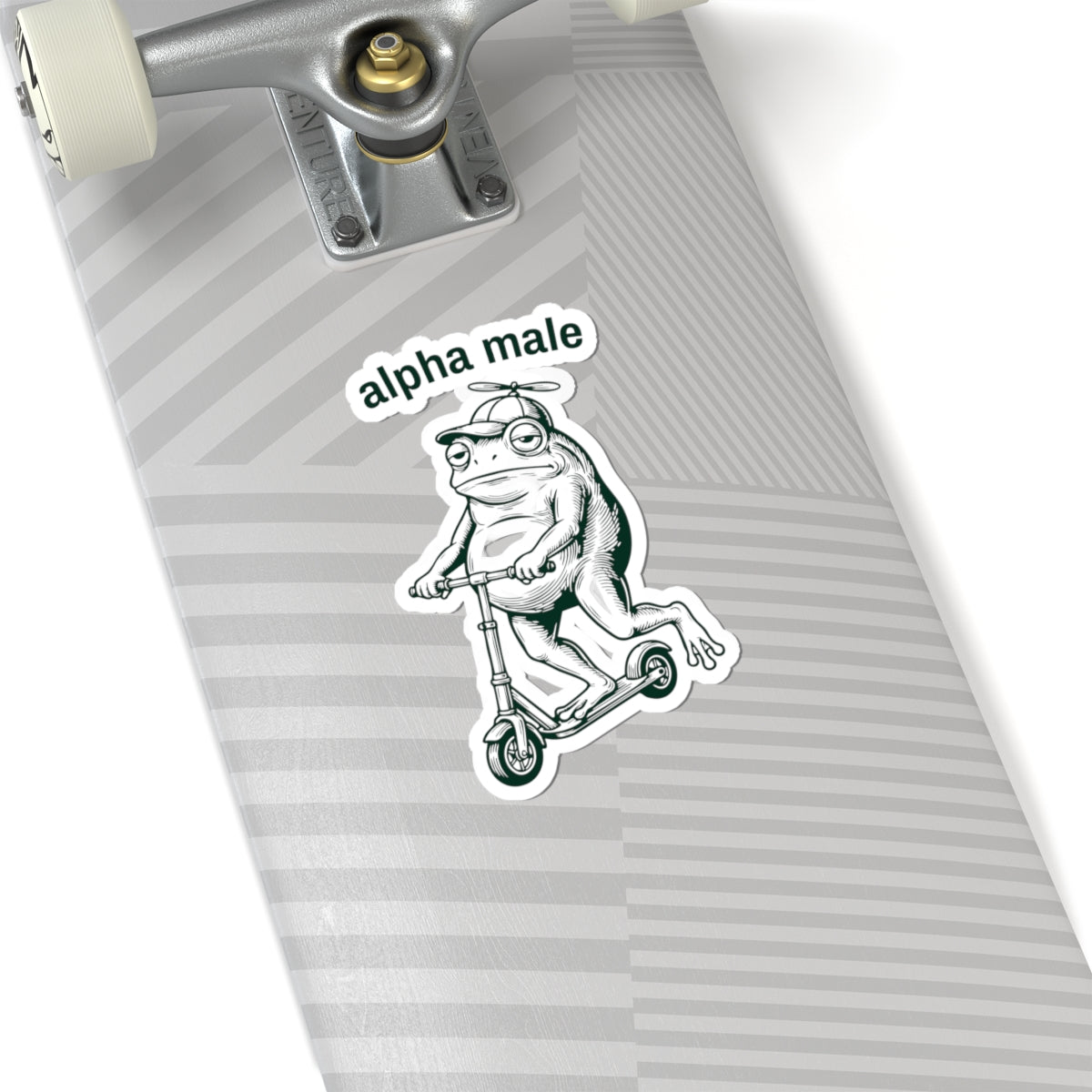 Funny Frog Sticker Gift For Dad Alpha Male Meme Decal Gift For Male Friend Cute Frog on Scooter – product image 9