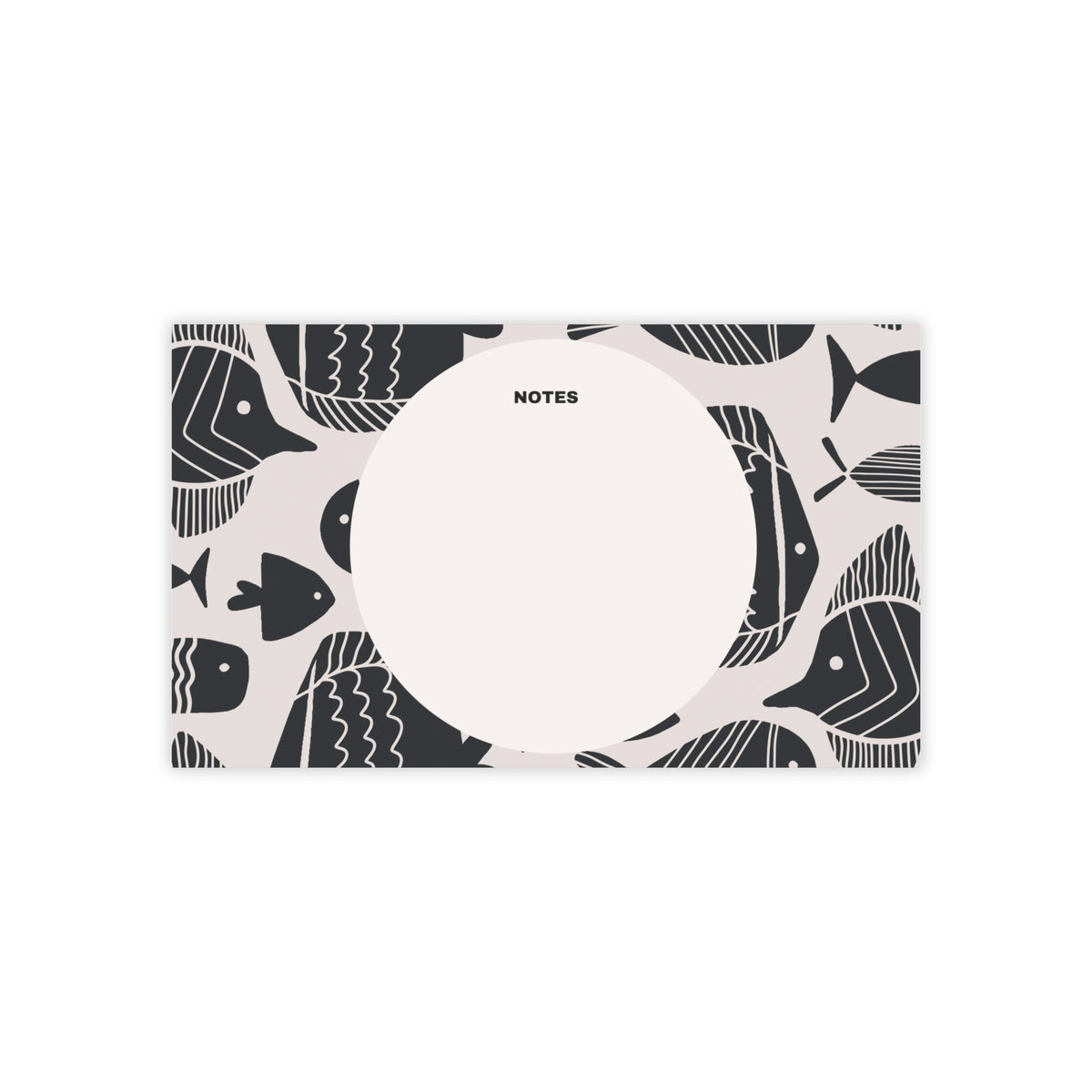 Fish Themed Post-it Note Pads Black Cute Desk Accessories Modern Office Organization Black Reminder