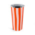 Striped Tumbler Gift For Coffee Lover Orange Cup Modern Sipper Present Colorful Mug For Friend