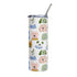 Dog Tumbler For Dog Mom Drinking Cup Watercolor Dogs Flask For Pet Lovers, 20oz Tumbler For Dog