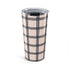Gingham Tumbler For Business Woman Gift, Mug Beige Black Plaid Drinking Cup For The Minimalist,