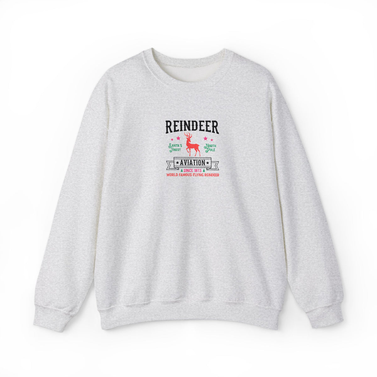 Vintage Reindeer Sweatshirt Retro Christmas Crewneck Embroidered Holiday Pullover North Pole Winter – product image 8