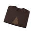Brown Gold Minimalist Embroidered Christmas Tree Sweatshirt For Women Cozy Holiday Crewneck Elegant