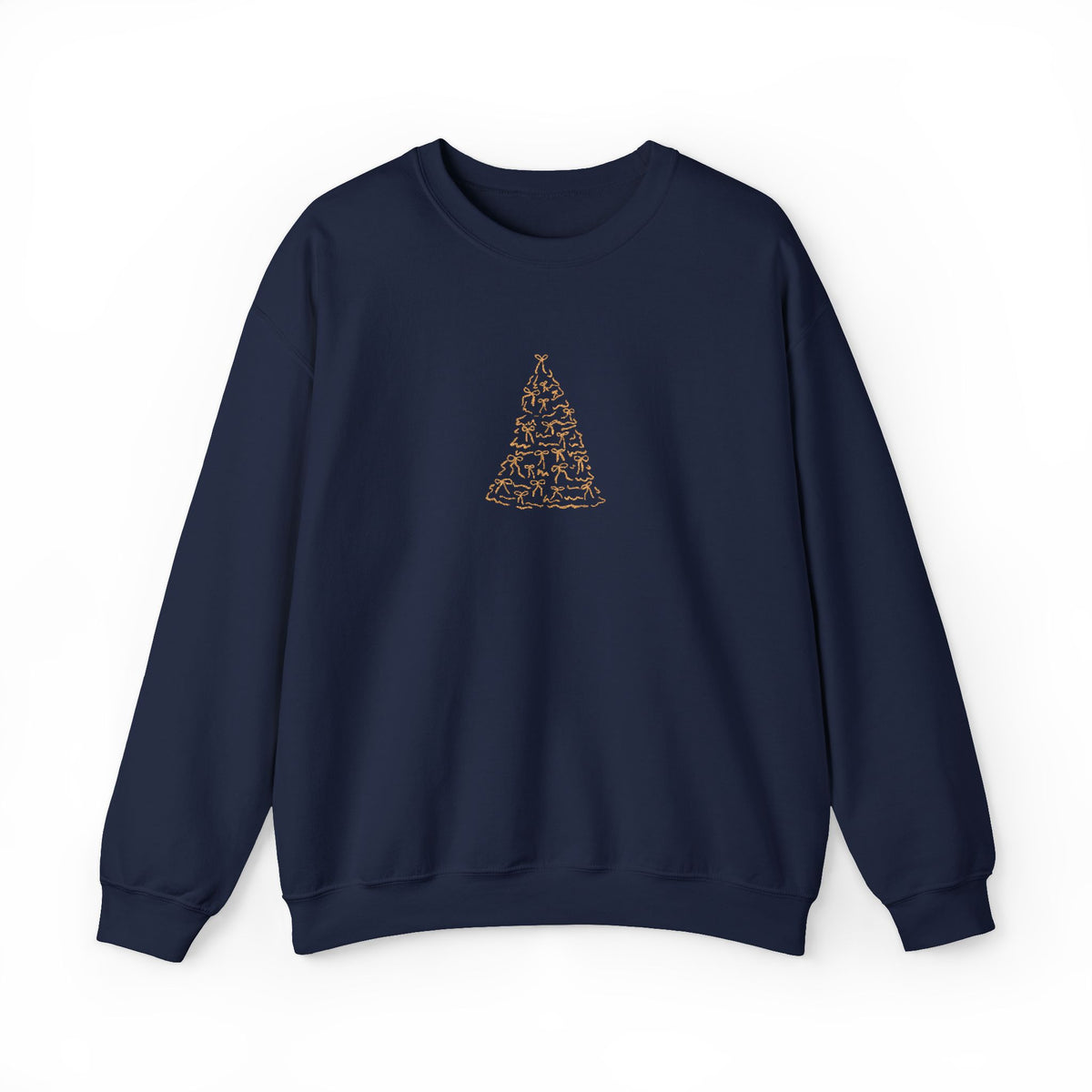 Brown Gold Minimalist Embroidered Christmas Tree Sweatshirt For Women Cozy Holiday Crewneck Elegant – product image 11