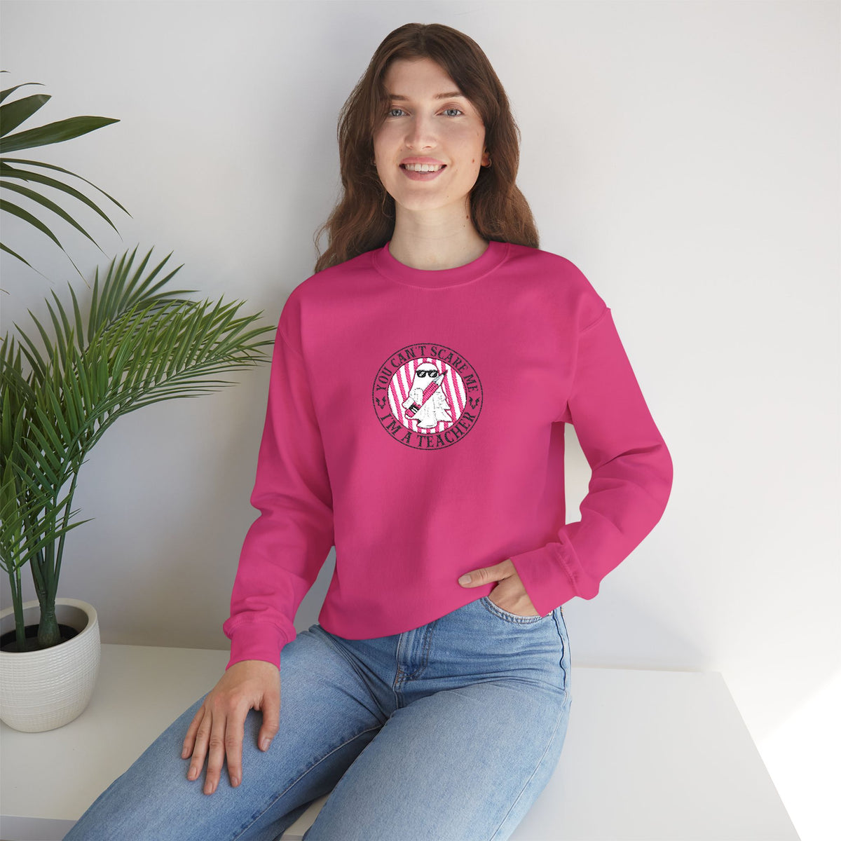 Ghost Sweater Teacher Crewneck Sweatshirt Teachers Funny Gift Back to School Top Long Sleeve Spooky – product image 9