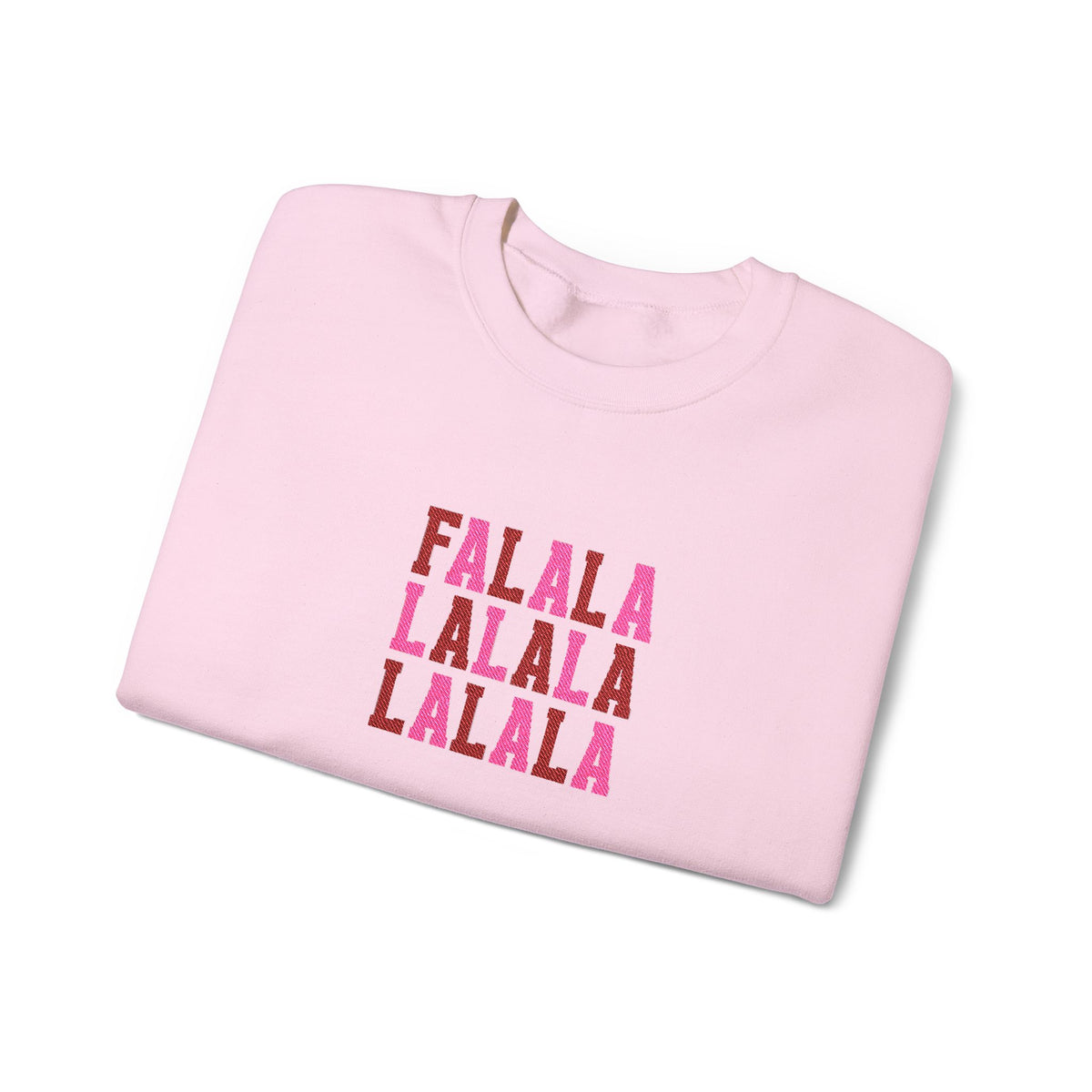 Embroidered Fa La La Sweatshirt Pink Holiday Pullover Caroling Crewneck Festive Music Lover Top Cute – product image 2