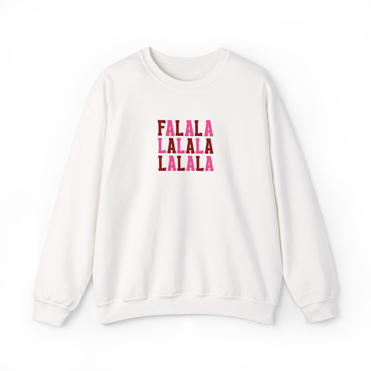 Embroidered Fa La La Sweatshirt Pink Holiday Pullover Caroling Crewneck Festive Music Lover Top Cute – product image 5