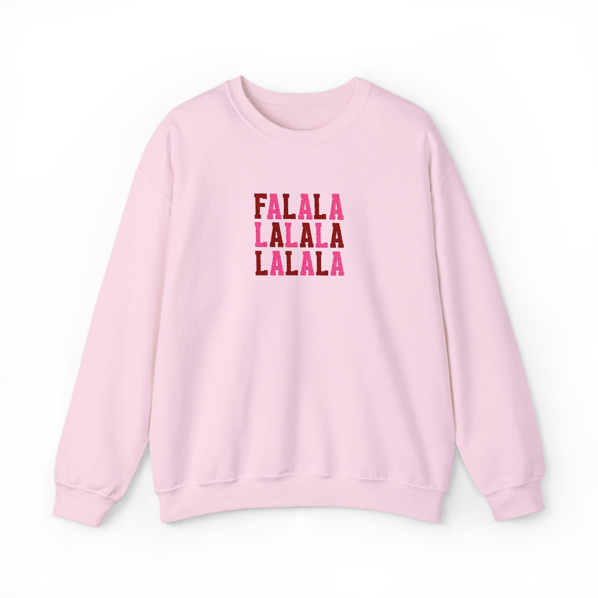 Embroidered Fa La La Sweatshirt Pink Holiday Pullover Caroling Crewneck Festive Music Lover Top Cute – product image 7
