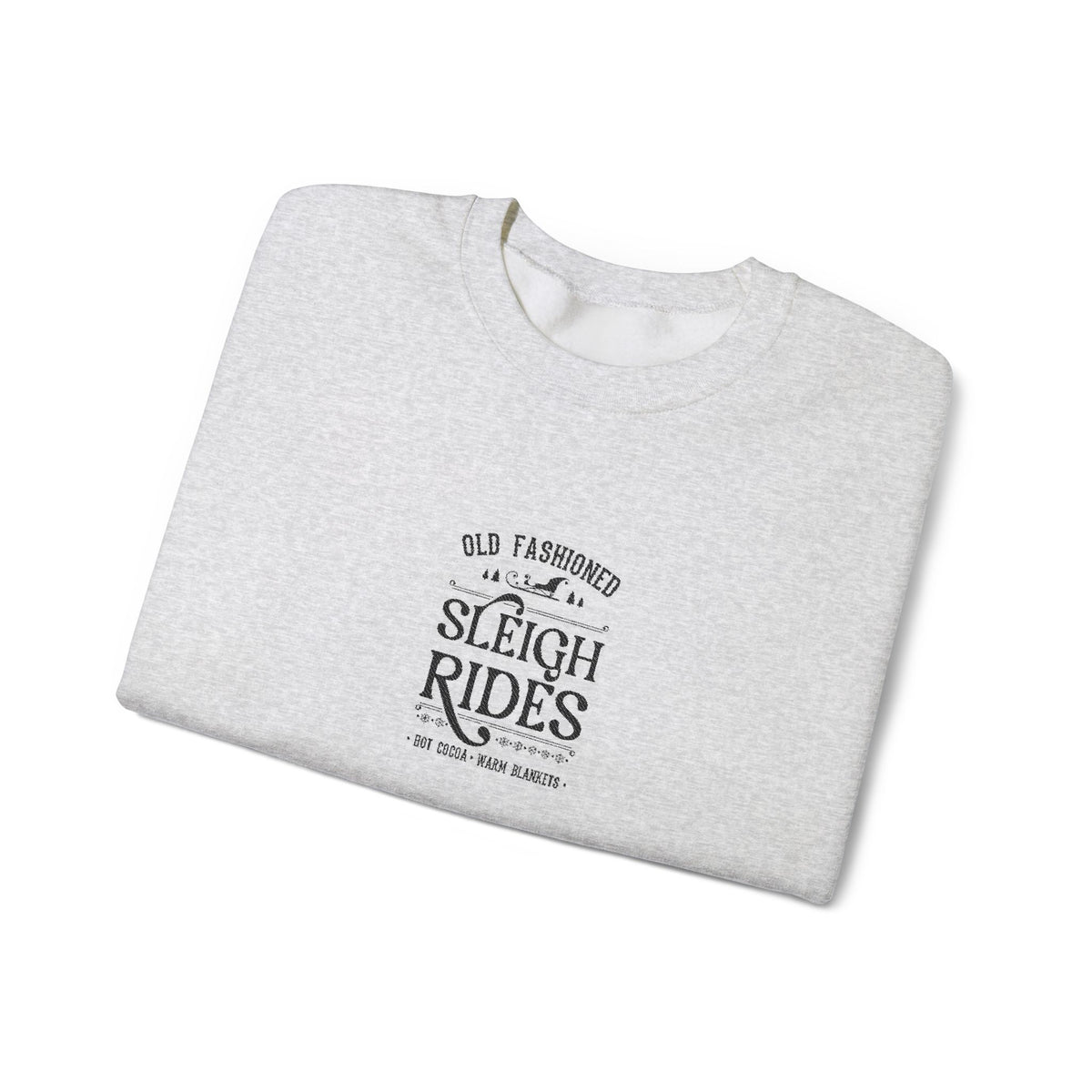 Sleigh Ride Sweatshirt Vintage Winter Pullover Hot Cocoa Lover Crewneck Snowy Day Top Reindeer Sleigh – product image 3