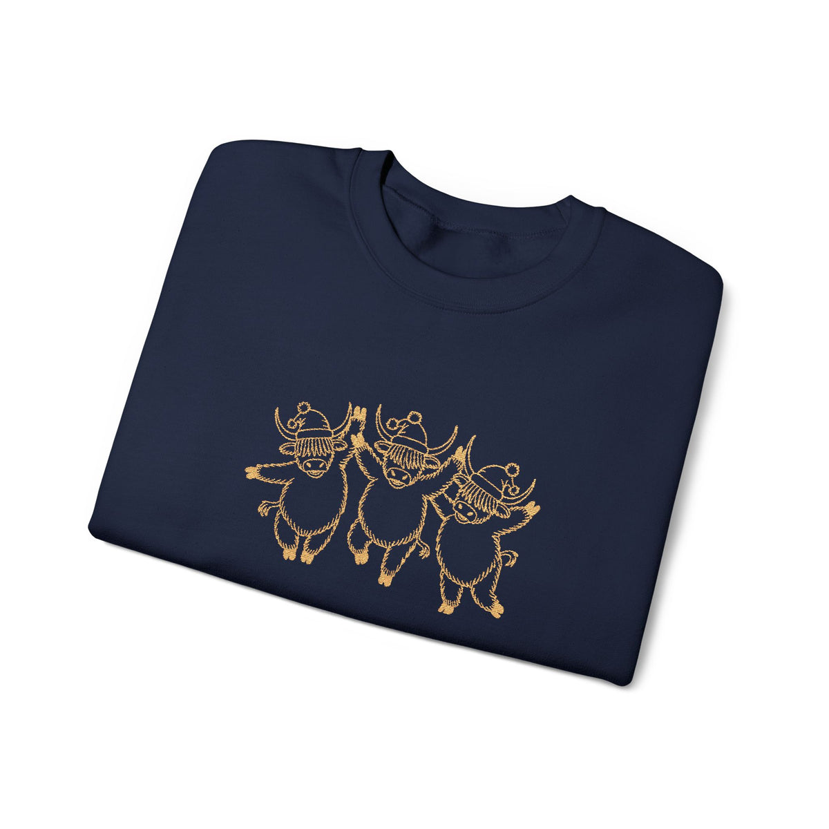 Highland Cow Christmas Sweatshirt Embroidered Holiday Pullover Scotland Christmas Top Cute Winter – product image 9