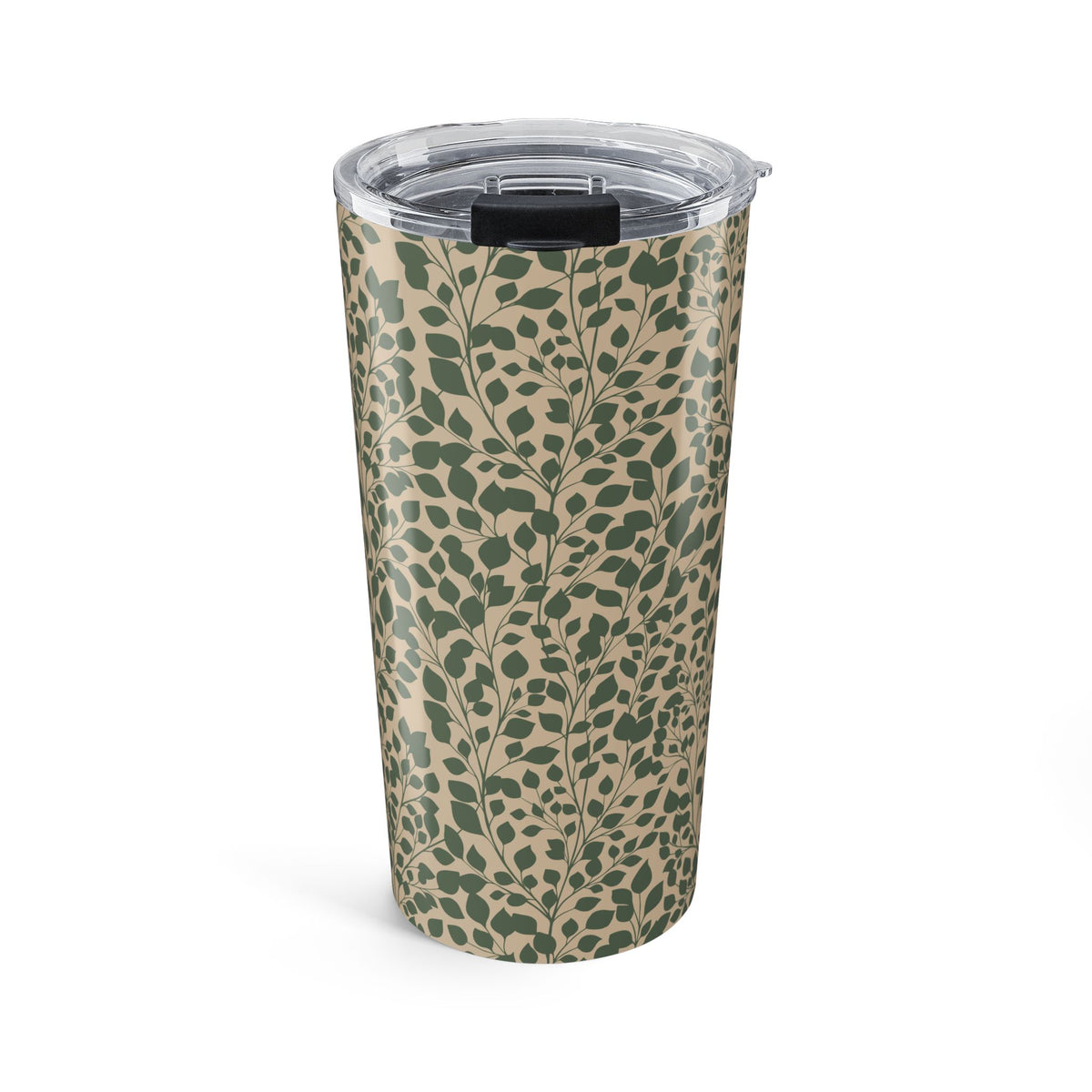 Botanical Tumbler For Plant Lover Gift Sage Green Travel Mug For Coffee Lover Leaf Print Insulated