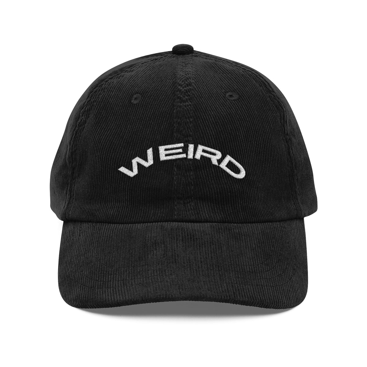 Embroidered Hat Gift For Him Minimal Text Corduroy Cap Bold Statement Streetwear Aesthetic Outfit