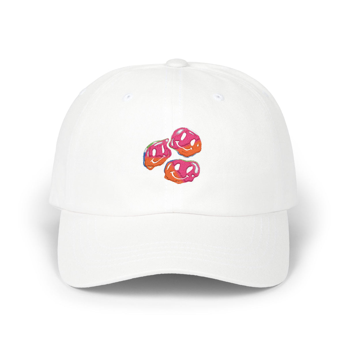 Melting Smiley Embroidered Hat Trendy Streetwear Cap Colorful Graphic Aesthetic Outfit Gift For Teens