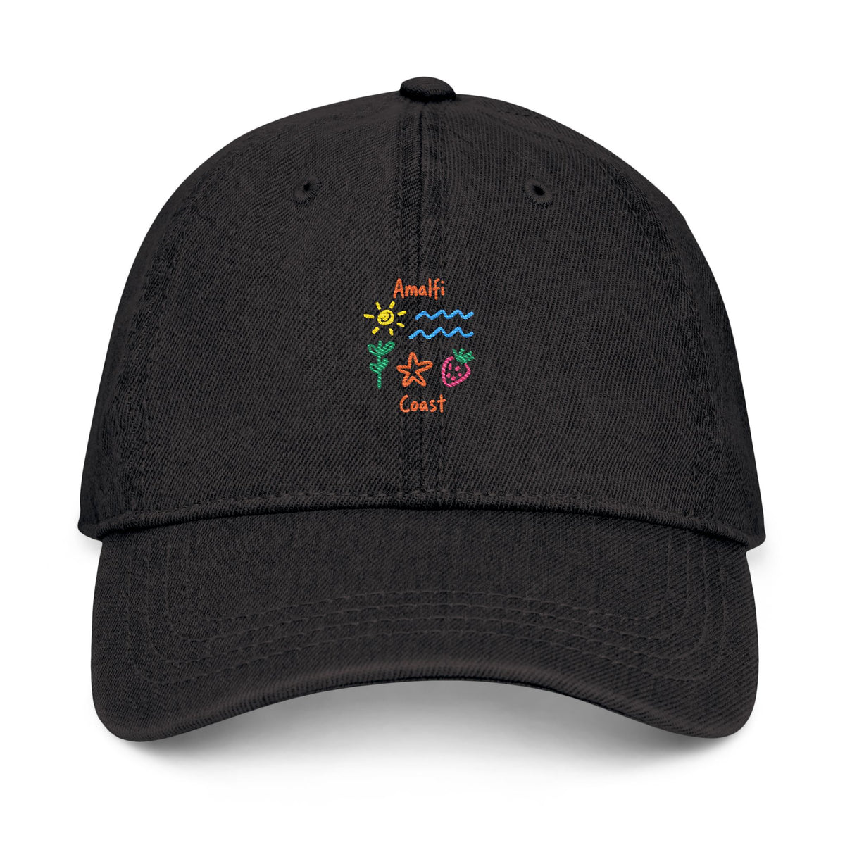 Embroidered Amalfi Coast Hat For Summer Beach Accessory Italian Womans Hat Embroidered Cap Gift For