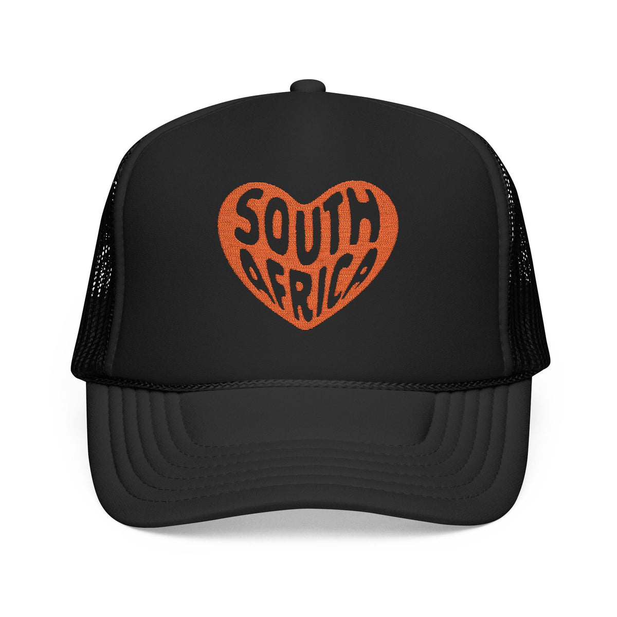 South Africa Embroidered Hat Gift For Travelers White Foam Mesh Cap Travel Embroidery Hat Africa Gift