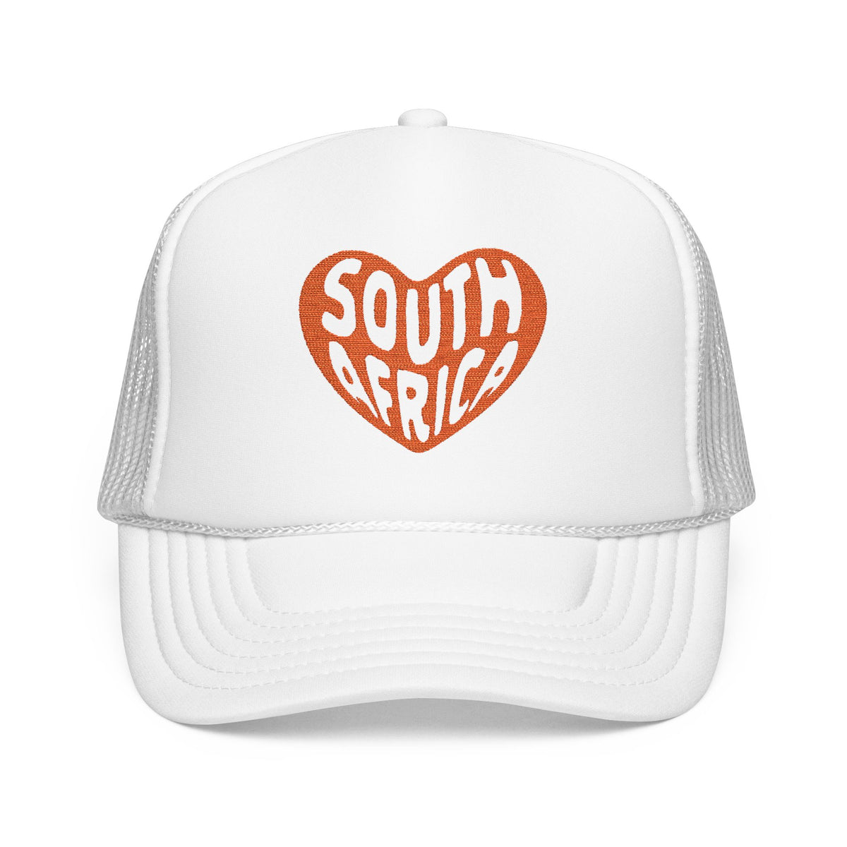 South Africa Embroidered Hat Gift For Travelers White Foam Mesh Cap Travel Embroidery Hat Africa Gift – product image 6
