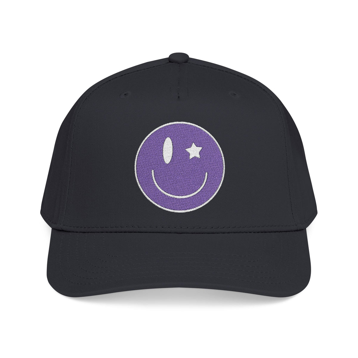 Purple Smiley Face Cap For Summer Embroidered Hat Cute Y2K Aesthetic Baseball Cap Retro Streetwear – product image 2