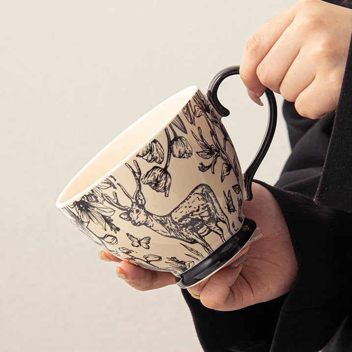 Large Capacity Ceramic Coffee Mug Couple Set for Milk Oatmeal product image 2