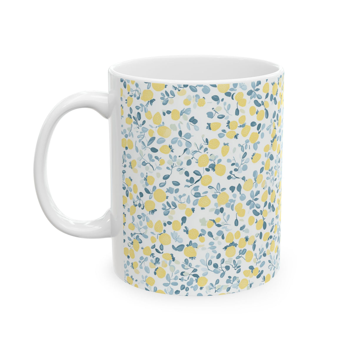 Lemon Floral Coffee Mug Gift For Teacher Appreciation Gift Mug Citrus Cottagecore Cup Mediterranean