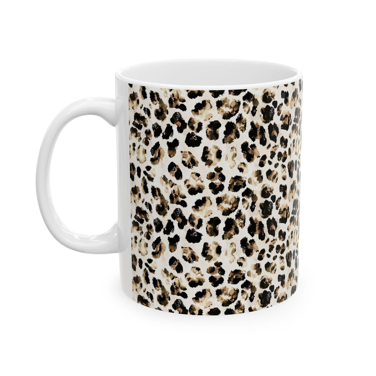 Leopard Print Mug for Coffee Lovers Neutral Animal Print Tea Cup Chic Aesthetic Kitchen Gift for Her