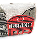 Clutch bag with a red telephone box design and 'HELLO' text, featuring crystals - alternate view 4