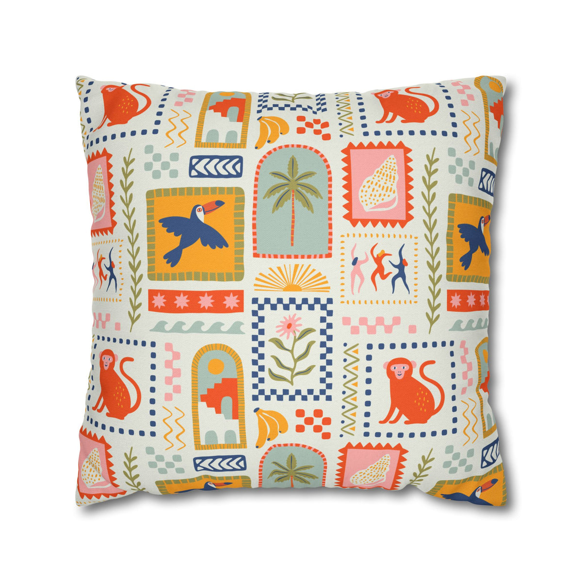 Mediterranean Throw Pillow Cover Amalfi Coast Decor Italian Coastal Cushion Colorful Boho Pillowcase